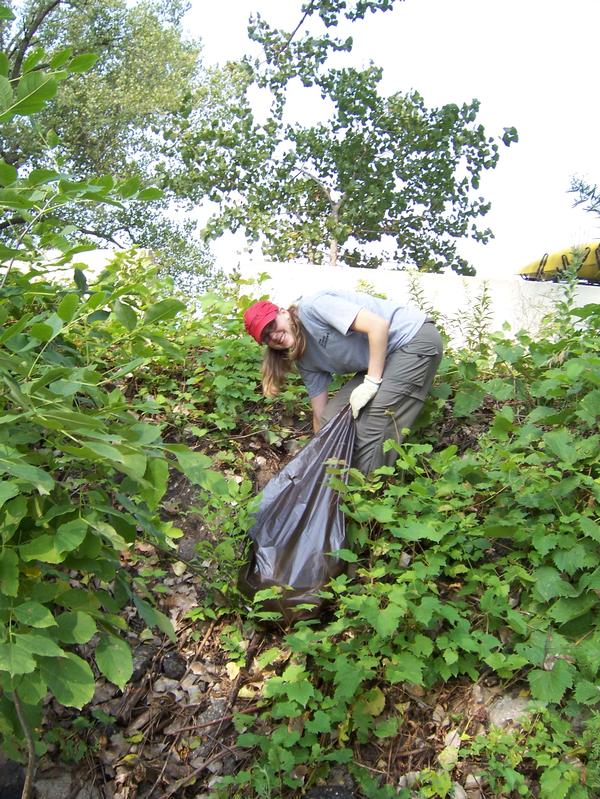 Mel working at the River Grab